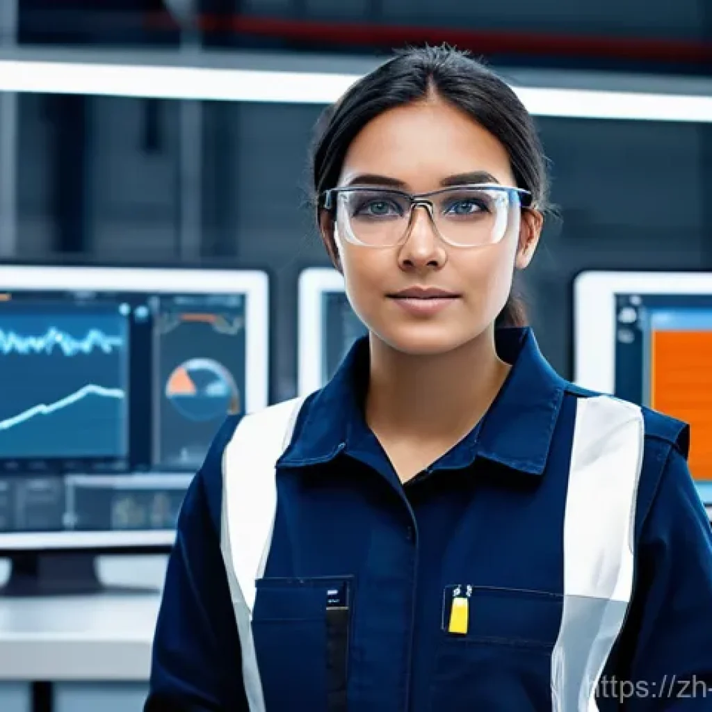 설비 유지보수 직무에 요구되는 기술적 소양 - "A highly detailed, photorealistic image of a female maintenance engineer in her late 20s, with a fo...