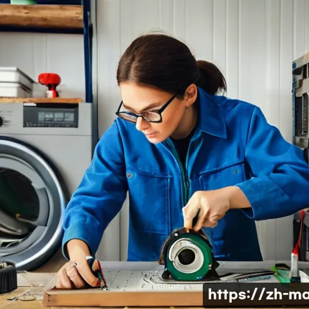 전동기 고장 유형과 정비 방법 - **Prompt:** "A medium shot of a focused, gender-neutral adult in a clean, brightly lit home workshop...