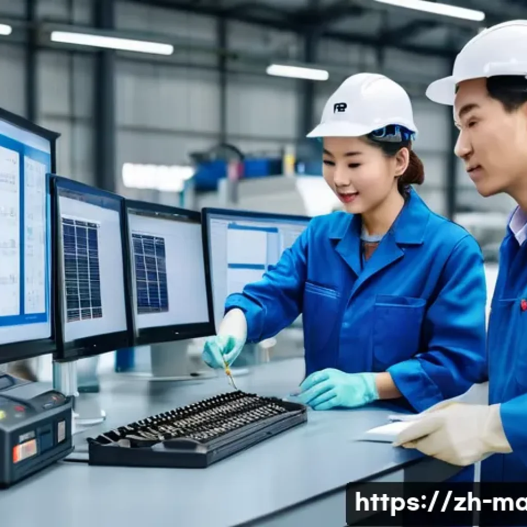 생산설비 유지보수의 경제적 효과 - A modern industrial factory setting featuring a team of maintenance engineers performing preventive ...